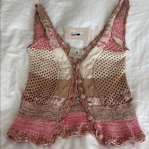 Hannah Women's Isabella Crochet Multicolor Knit Top